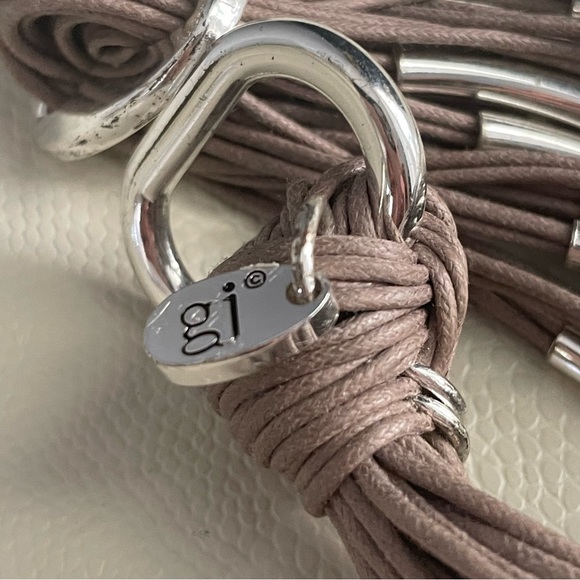 Gillian Julius silver taupe multi tube bracelet - Picture 2 of 4